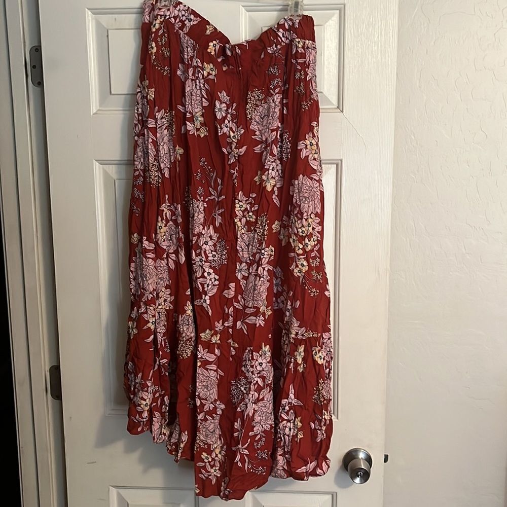 Torrid Floral Print Boho Hi-Lo Ruffle Maxi Skirt Contemporary Festival Feminine - Picture 7 of 16